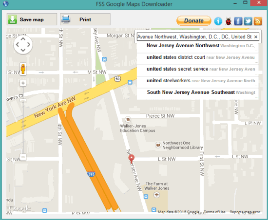 FSS Google Maps Downloader- interface