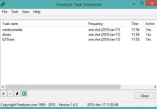 Freebyte Task Scheduler- interface