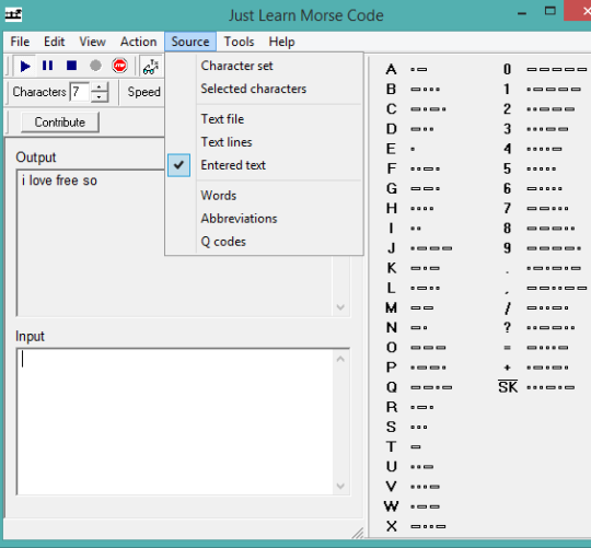 Just Learn Morse Code- interface