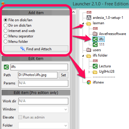 add items in Launcher menu