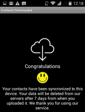 contacts downloaded