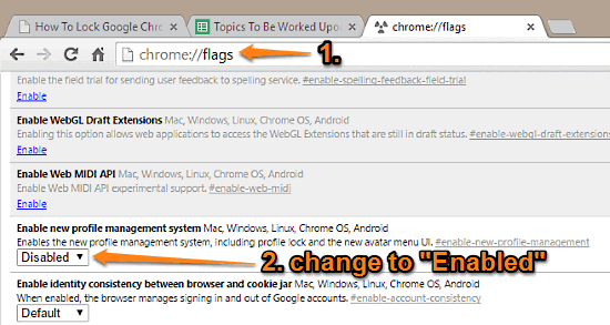 google chrome enable new profile management