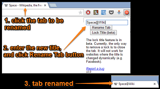 google chrome tab renamed