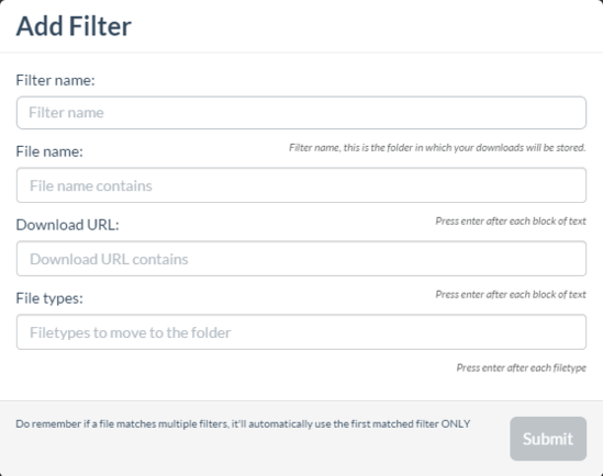 set custom download folders for different file types in chrome