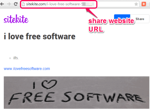 share website URL with friends