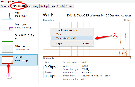 windows 10 select network graph