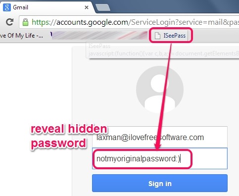 ISeePass- bookmarklet