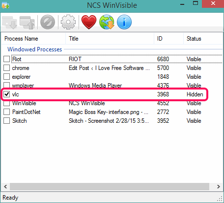 NCS WinVisible- interface