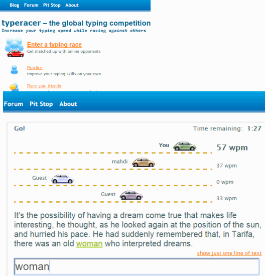 TypeRacer- interface