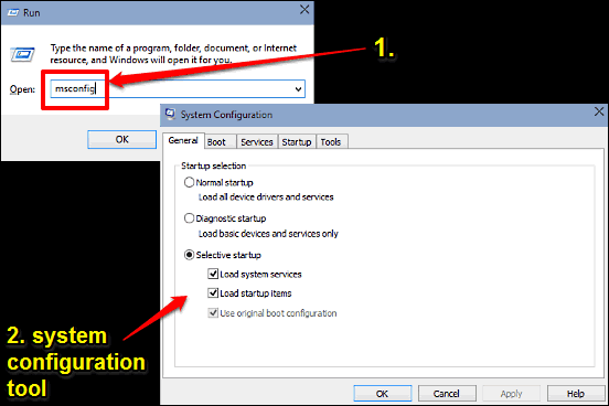 windows 10 launch msconfig tool