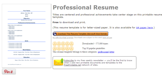 Instant Resume Templates