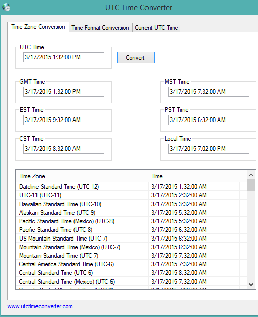 UTC Time Converter