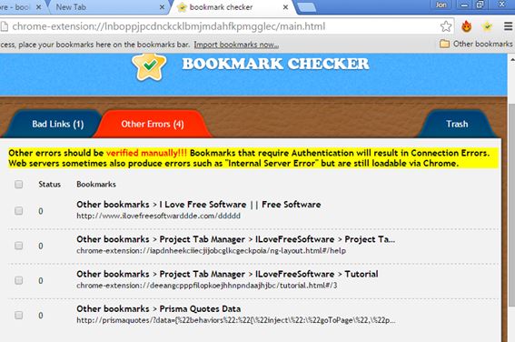 dead bookmark checker extensions chrome 1