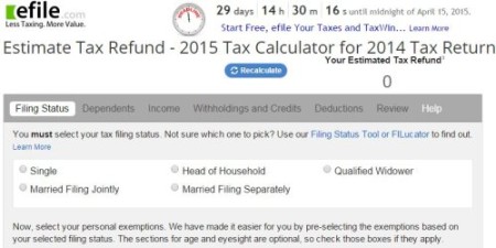 efile tax calculator