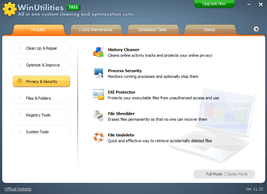 WinUtilities free version