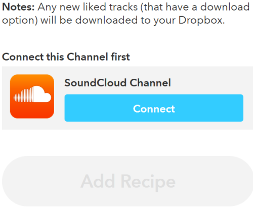 Connect with SoundCloud and Dropbox accounts