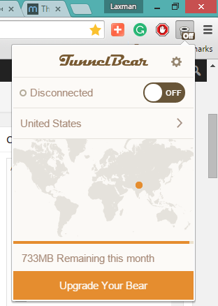 TunnelBear- access blocked websites