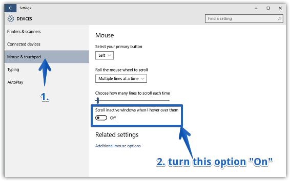 windows 10 scroll inactive windows on mouse hover