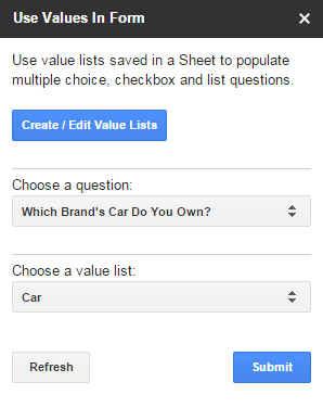 Form Values Interface