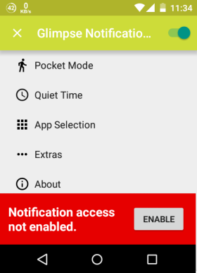 Glimpse Notifications Interface