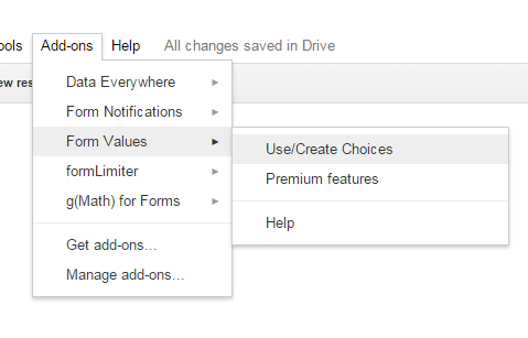 Select Form Values