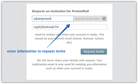 protonmail request invite