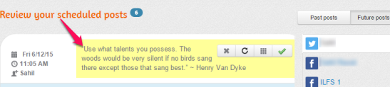 review your scheduled post(s)