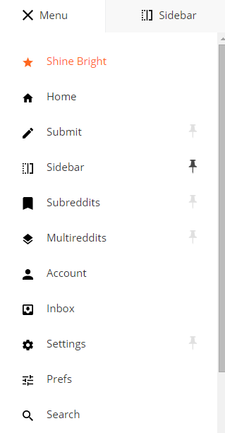 Menu Sidebar