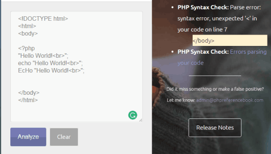 PHPCodeChecker