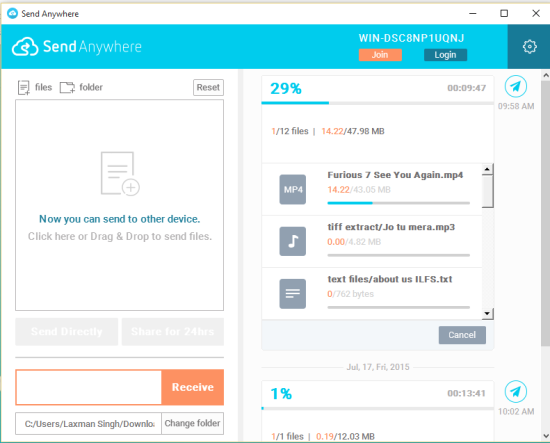 Send Anywhere- free software send large files to multiple PCs and devices.pn