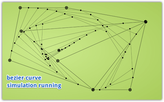 bezier curve simulation running