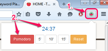 click plugin icon to start a pomodoro