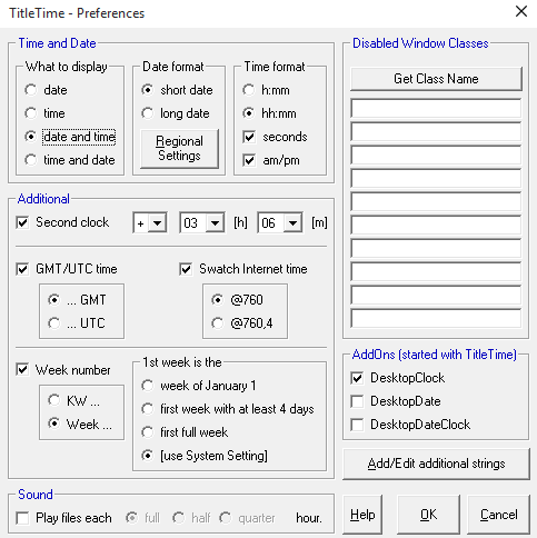 configure the options