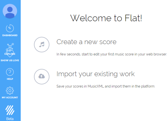 create a new music score