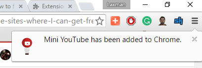 extension added to Chrome browser