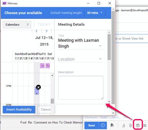 share available times to schedule a meeting