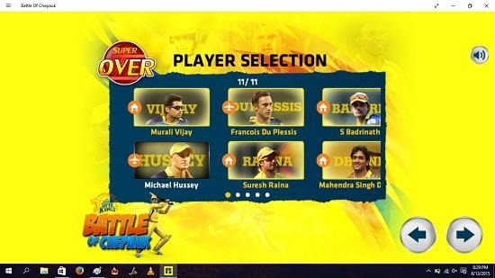 Battle Of Chepauk select player