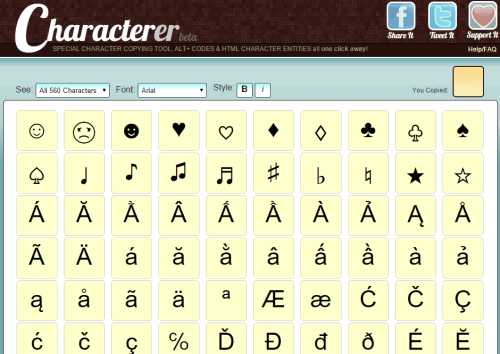 Characterer- homepage