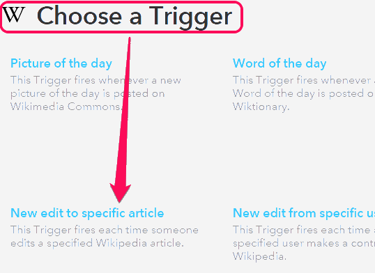 Choose a Trigger