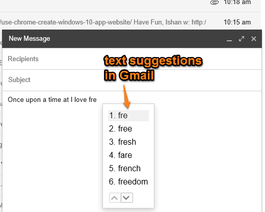 how to automatically complete text in Gmail