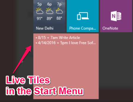 live tiles