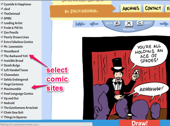 select comic sites