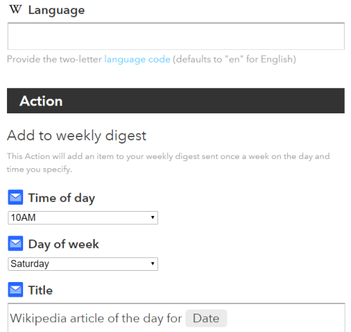 set time of day and day of week to receive the email