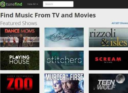 tunefind homepage