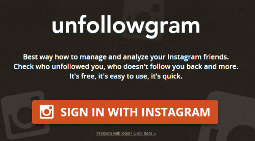 Unfollowgram homepage