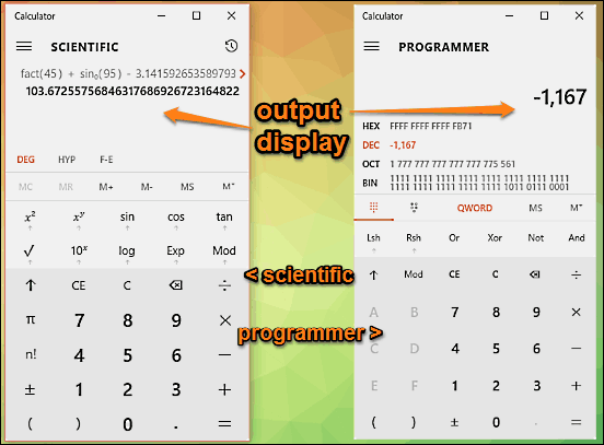 calculator scientific and programmer