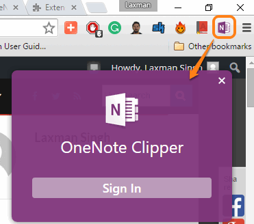 sign in to your OneNote account