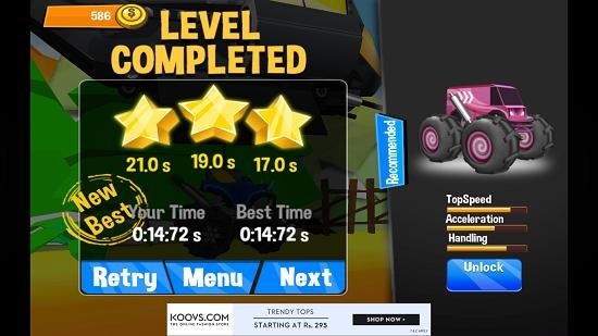 Monster Trucks Unleashed level complete