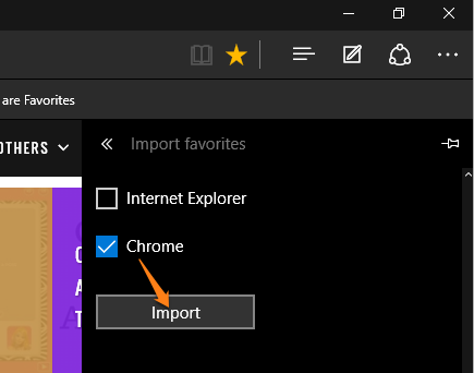 select Chrome option and click on Import button