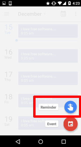 Reminder option